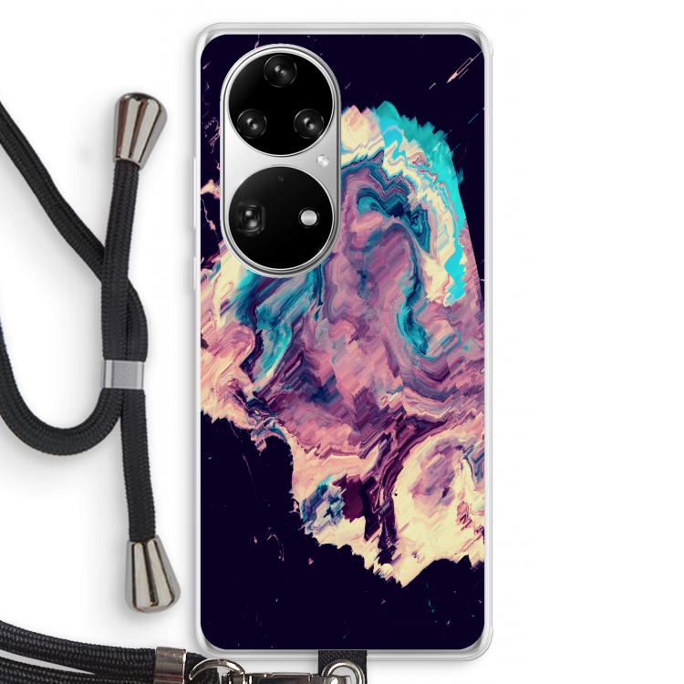 Cosmic Silence: Huawei P50 Pro Transparant Hoesje met koord