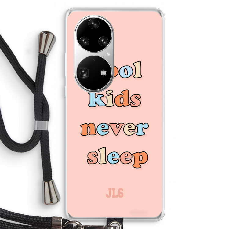 Cool Kids Never Sleep: Huawei P50 Pro Transparant Hoesje met koord