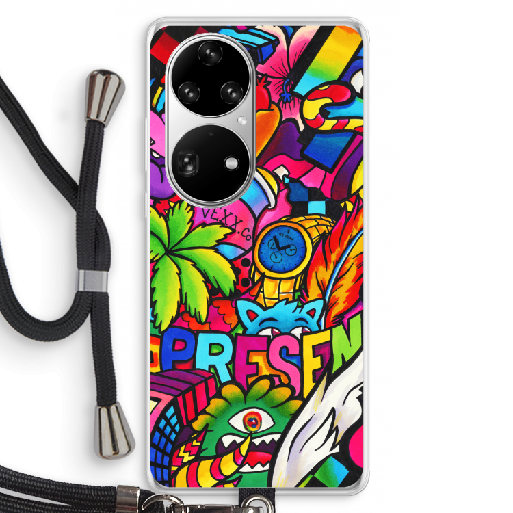 Represent: Huawei P50 Pro Transparant Hoesje met koord