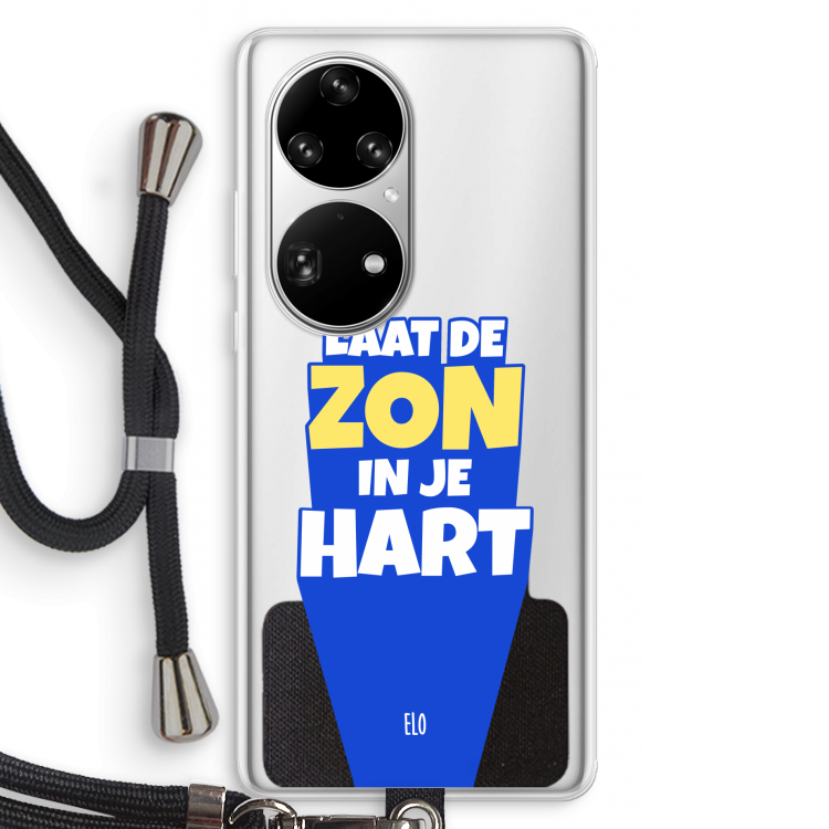 Laat de zon in je hart: Huawei P50 Pro Transparant Hoesje met koord