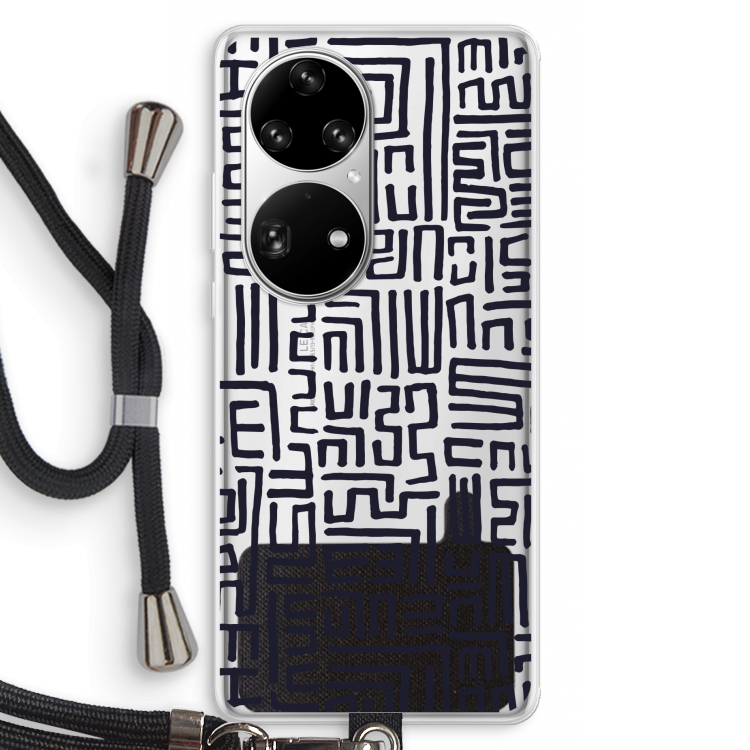 Moroccan Print: Huawei P50 Pro Transparant Hoesje met koord