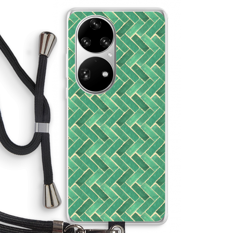 Moroccan tiles 2: Huawei P50 Pro Transparant Hoesje met koord