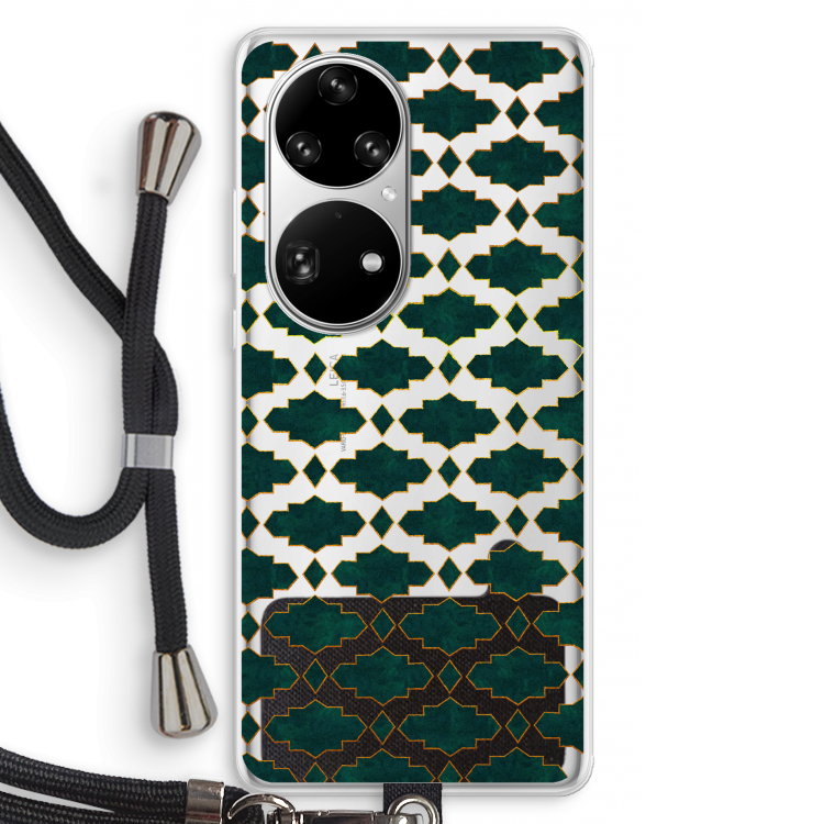 Moroccan tiles: Huawei P50 Pro Transparant Hoesje met koord