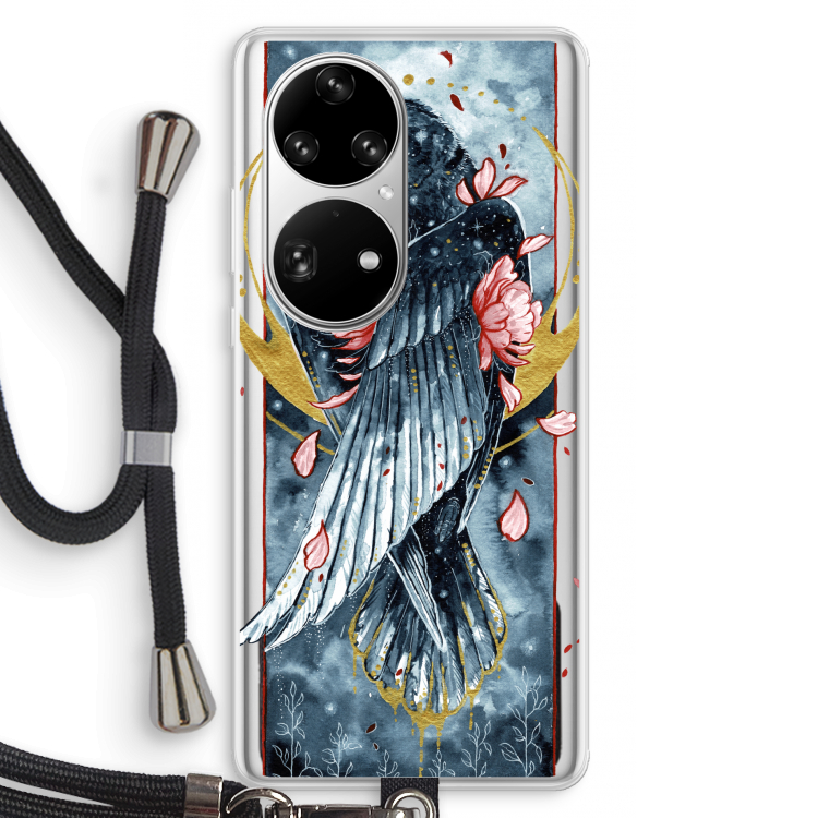 Golden Raven: Huawei P50 Pro Transparant Hoesje met koord