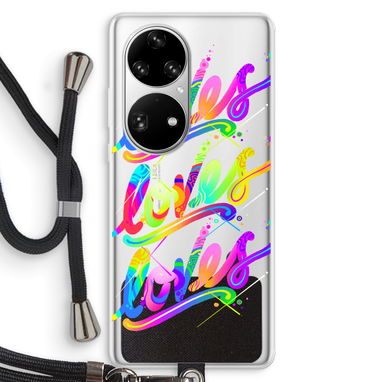 Loves: Huawei P50 Pro Transparant Hoesje met koord