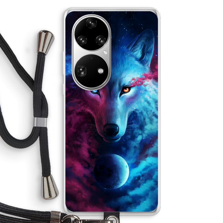 Where Light And Dark Meet: Huawei P50 Pro Transparant Hoesje met koord