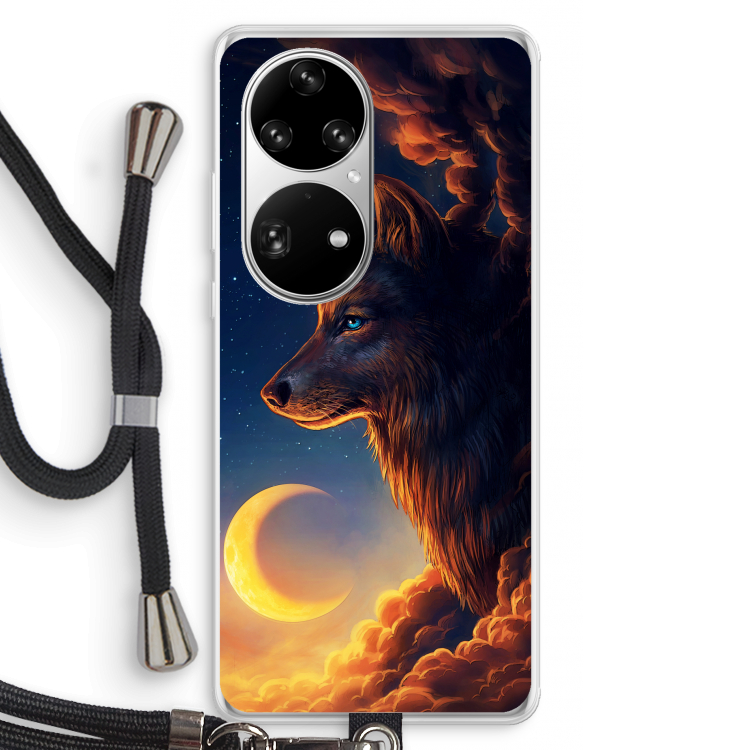 Night Guardian: Huawei P50 Pro Transparant Hoesje met koord