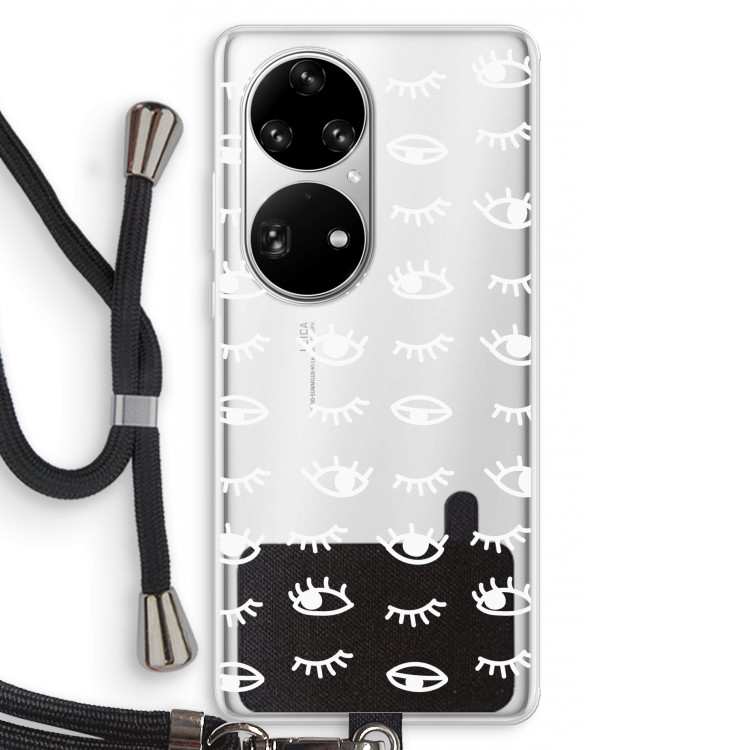 Eye pattern #3: Huawei P50 Pro Transparant Hoesje met koord