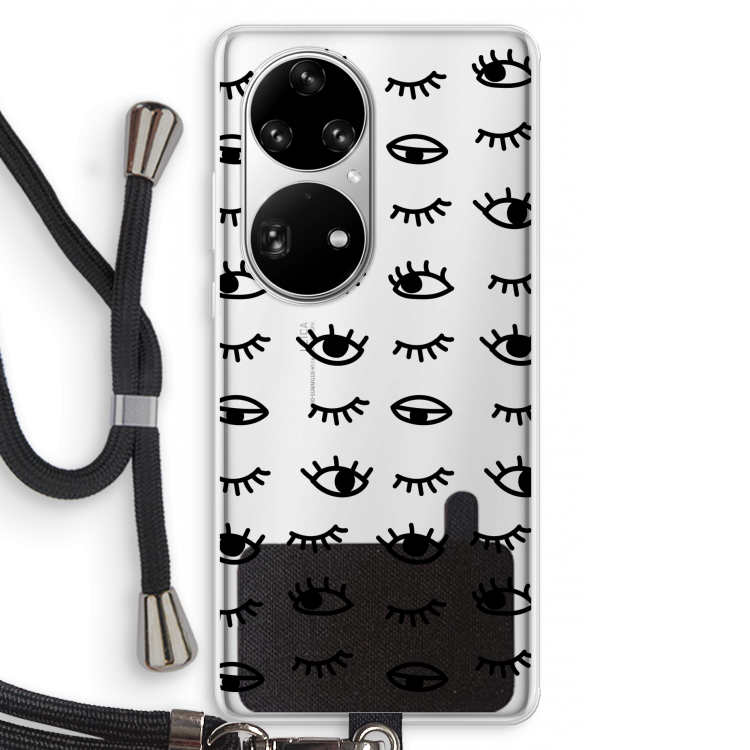 Eye pattern #2: Huawei P50 Pro Transparant Hoesje met koord