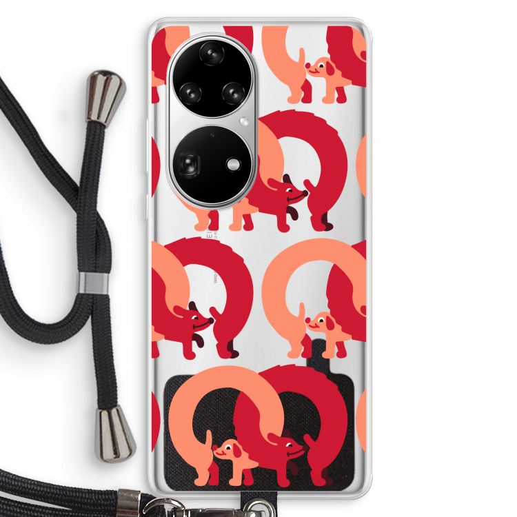 Dogs: Huawei P50 Pro Transparant Hoesje met koord