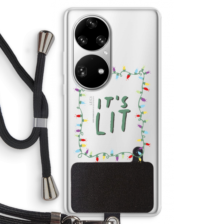 It's Lit: Huawei P50 Pro Transparant Hoesje met koord