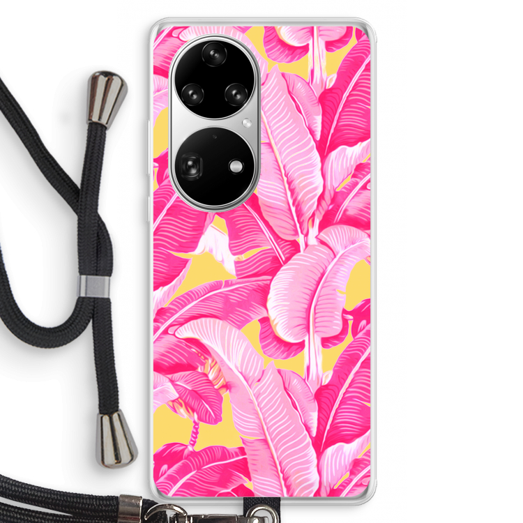 Pink Banana: Huawei P50 Pro Transparant Hoesje met koord