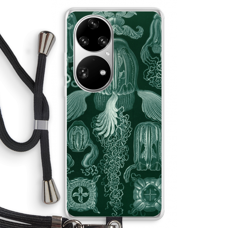 Haeckel Cubomedusae: Huawei P50 Pro Transparant Hoesje met koord