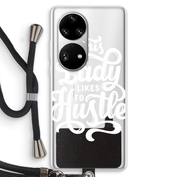 Hustle Lady: Huawei P50 Pro Transparant Hoesje met koord