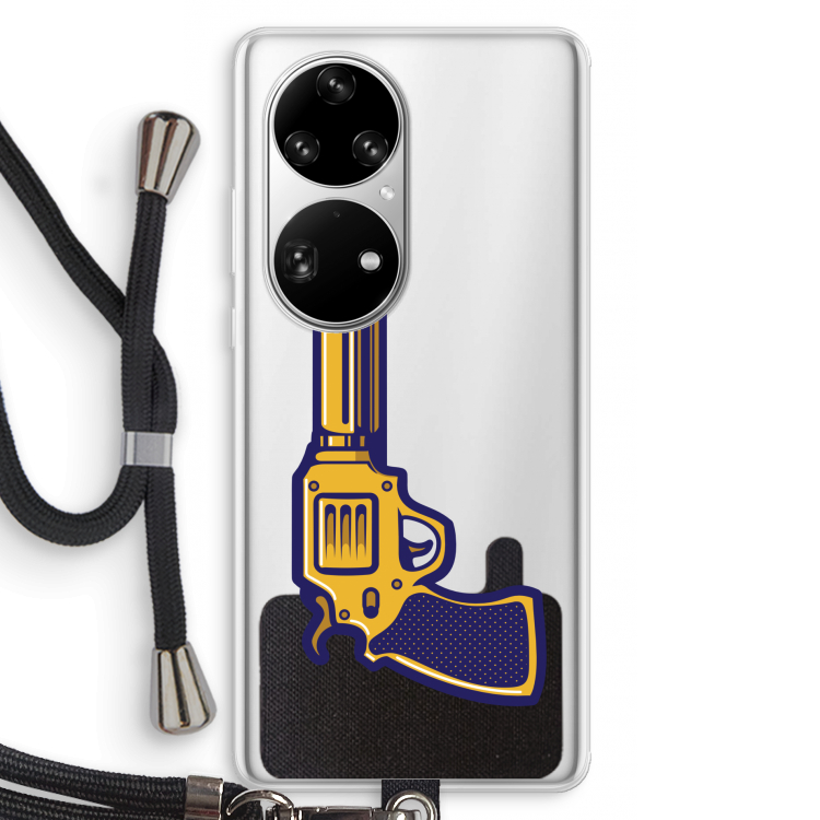 Pew Pew Pew: Huawei P50 Pro Transparant Hoesje met koord