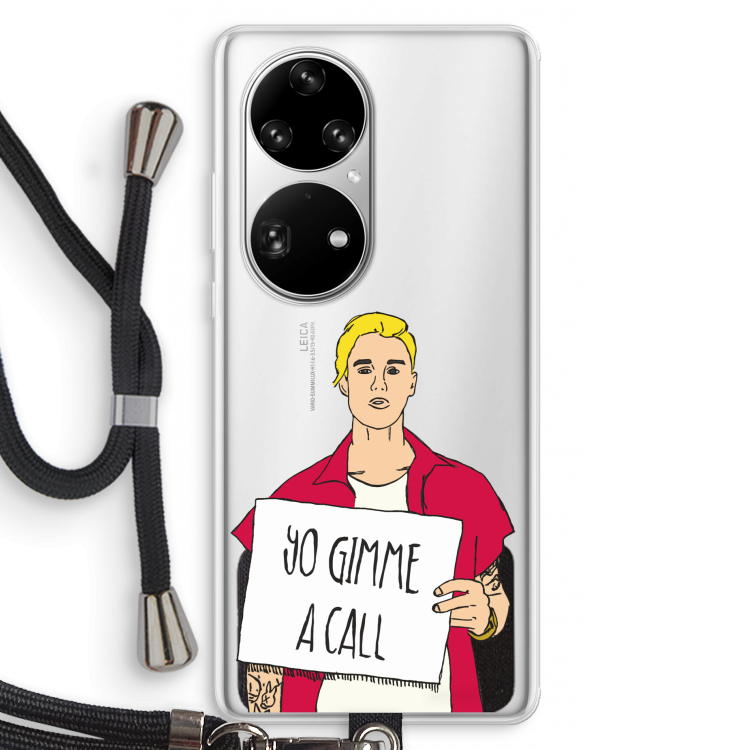 Gimme a call: Huawei P50 Pro Transparant Hoesje met koord