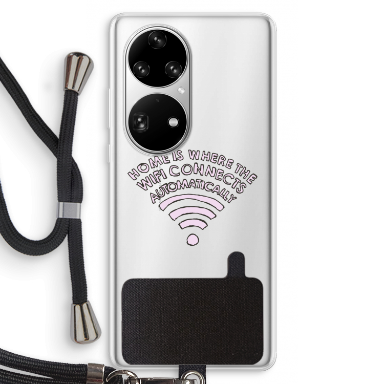 Home Is Where The Wifi Is: Huawei P50 Pro Transparant Hoesje met koord