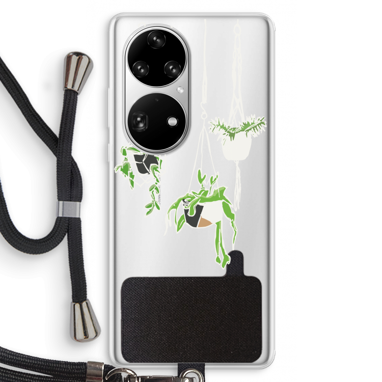 Hang In There: Huawei P50 Pro Transparant Hoesje met koord