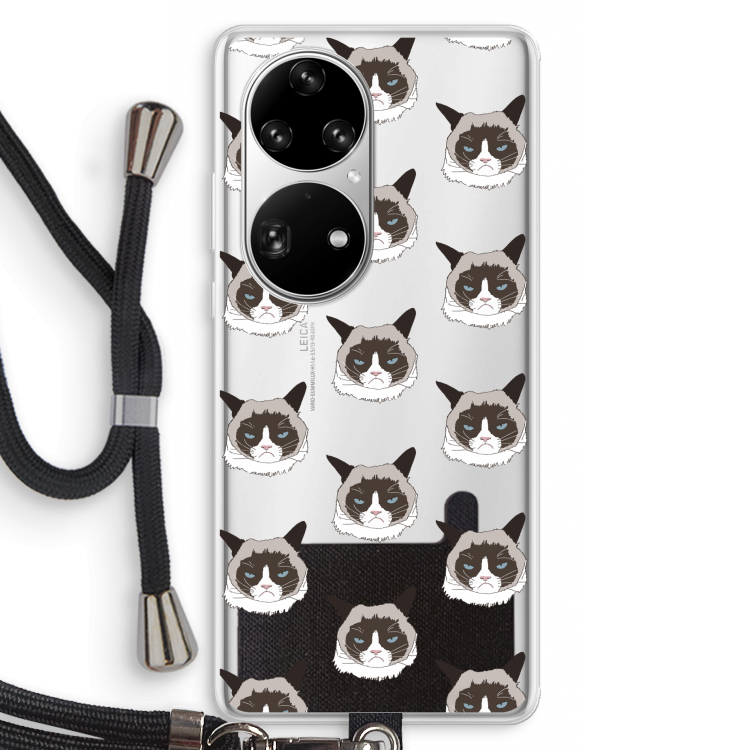 It's a Purrr Case: Huawei P50 Pro Transparant Hoesje met koord