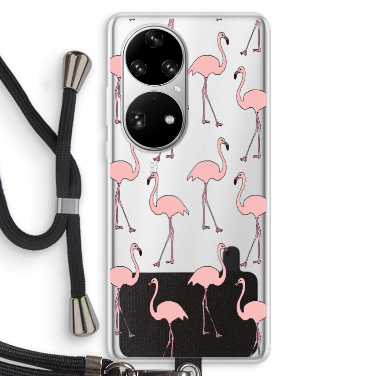 Anything Flamingoes: Huawei P50 Pro Transparant Hoesje met koord