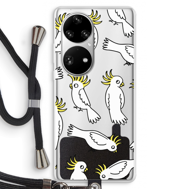 Papegaai: Huawei P50 Pro Transparant Hoesje met koord