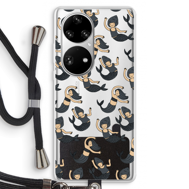 Zeemeermin: Huawei P50 Pro Transparant Hoesje met koord