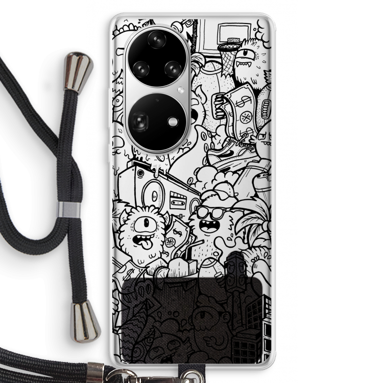 Vexx Black City : Huawei P50 Pro Transparant Hoesje met koord