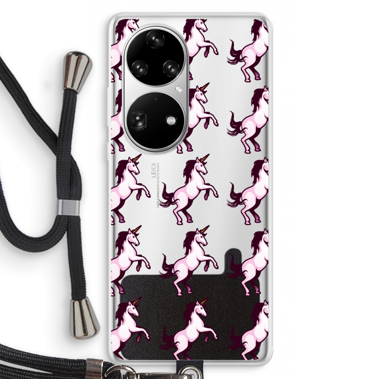 Musketon Unicorn: Huawei P50 Pro Transparant Hoesje met koord