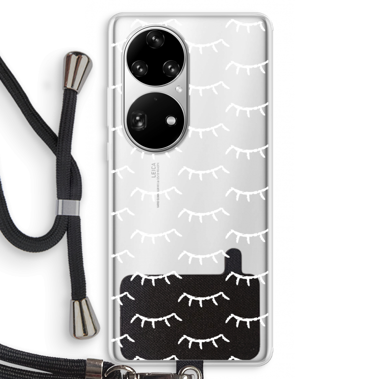 Wimpers: Huawei P50 Pro Transparant Hoesje met koord