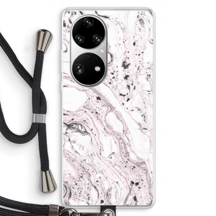 Mengelmoes: Huawei P50 Pro Transparant Hoesje met koord