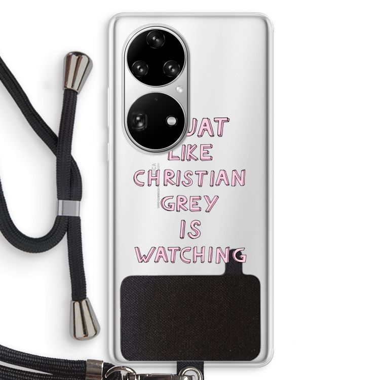 Christian Grey: Huawei P50 Pro Transparant Hoesje met koord