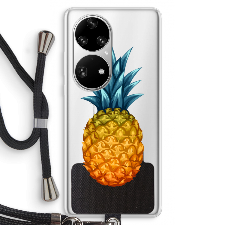 Grote ananas: Huawei P50 Pro Transparant Hoesje met koord