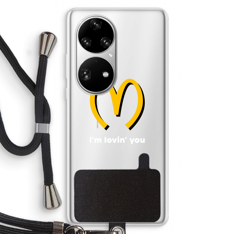 I'm lovin' you: Huawei P50 Pro Transparant Hoesje met koord