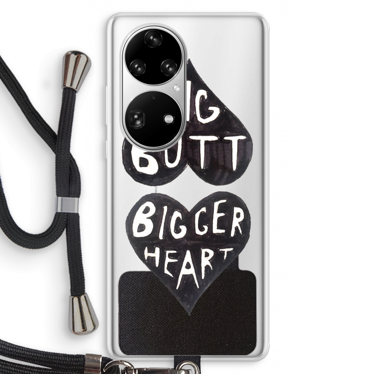 Big butt bigger heart: Huawei P50 Pro Transparant Hoesje met koord