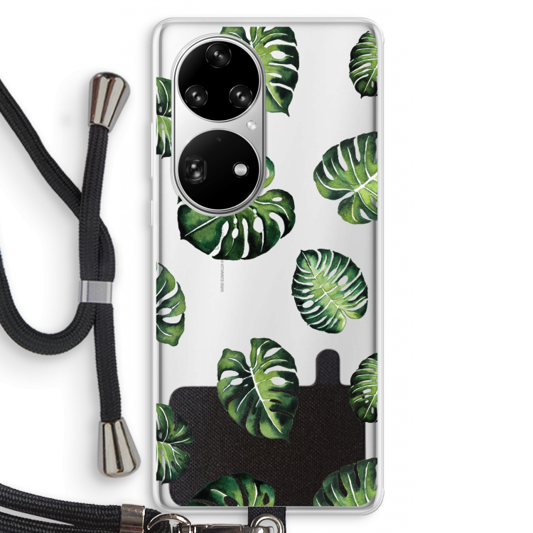 Tropische bladeren: Huawei P50 Pro Transparant Hoesje met koord