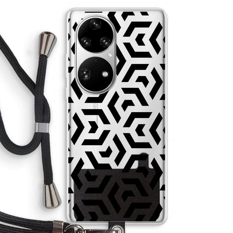 Crazy pattern: Huawei P50 Pro Transparant Hoesje met koord