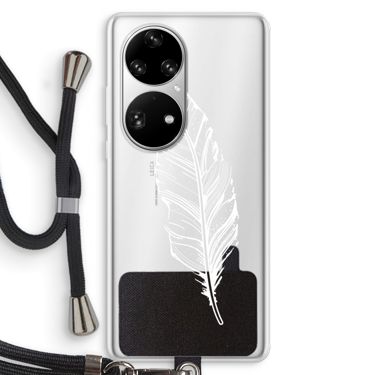 Pluim: Huawei P50 Pro Transparant Hoesje met koord