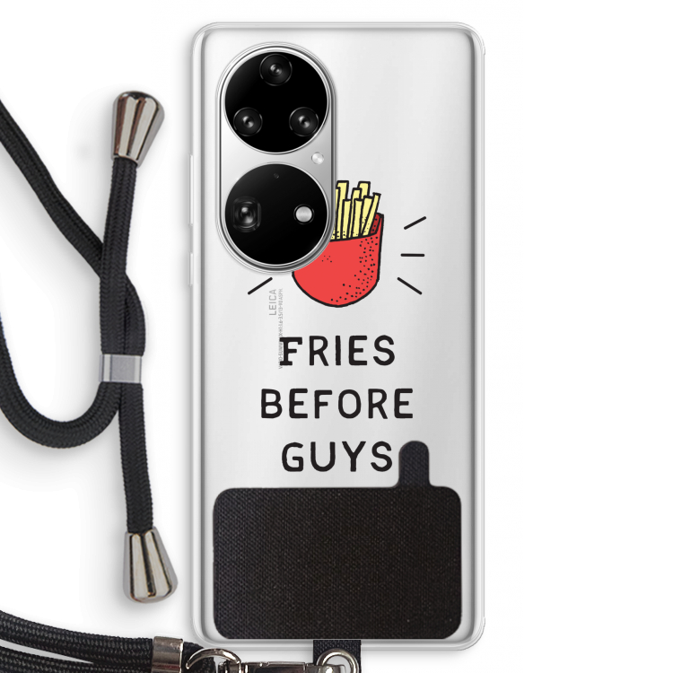 Fries before guys: Huawei P50 Pro Transparant Hoesje met koord