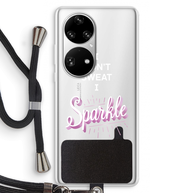 Sparkle quote: Huawei P50 Pro Transparant Hoesje met koord