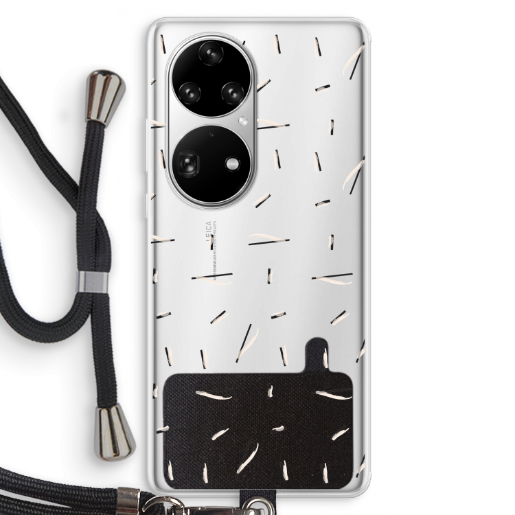 Hipster stripes: Huawei P50 Pro Transparant Hoesje met koord