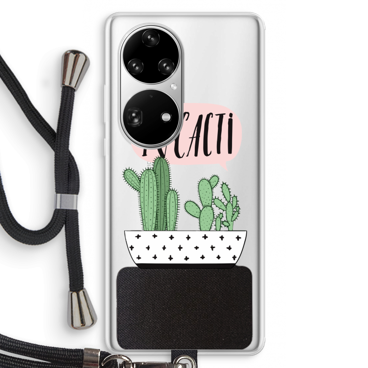 I love cacti: Huawei P50 Pro Transparant Hoesje met koord
