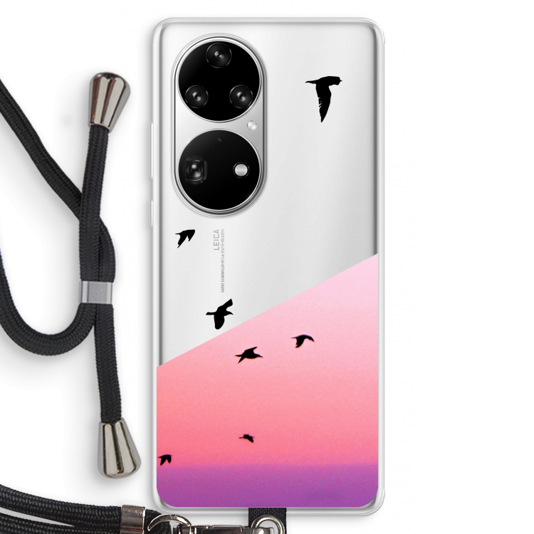 Fly away: Huawei P50 Pro Transparant Hoesje met koord