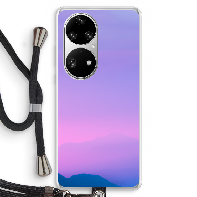 Sunset pastel: Huawei P50 Pro Transparant Hoesje met koord