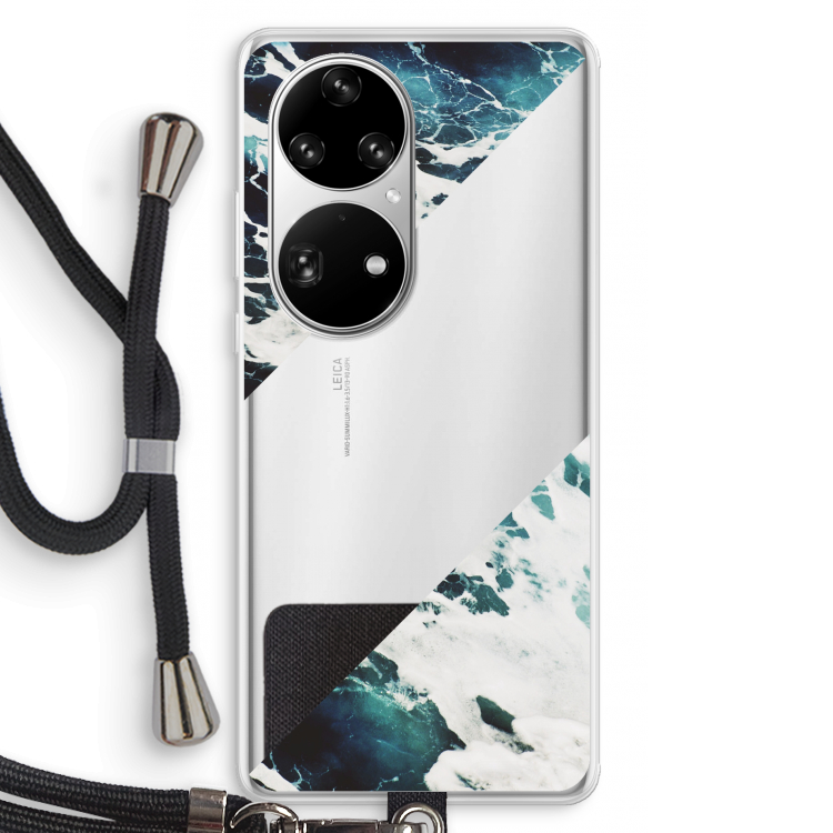 Golven: Huawei P50 Pro Transparant Hoesje met koord