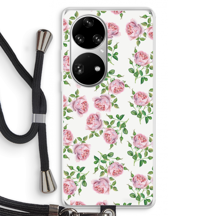 Kleine roosjes: Huawei P50 Pro Transparant Hoesje met koord