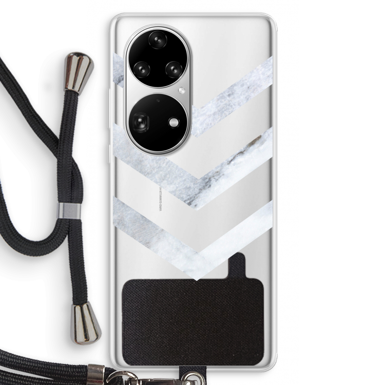 Marmeren pijlen: Huawei P50 Pro Transparant Hoesje met koord