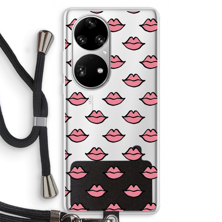 Lipjes: Huawei P50 Pro Transparant Hoesje met koord