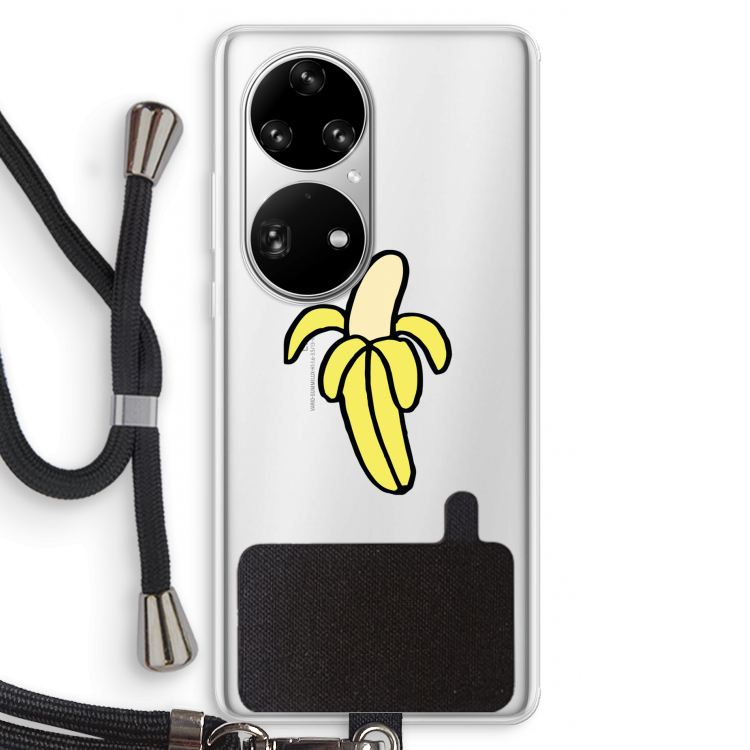 Banana: Huawei P50 Pro Transparant Hoesje met koord