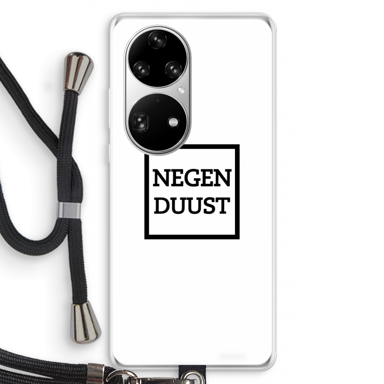 Negenduust vierkant: Huawei P50 Pro Transparant Hoesje met koord