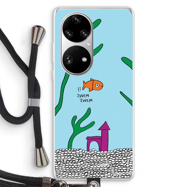 Aquarium: Huawei P50 Pro Transparant Hoesje met koord